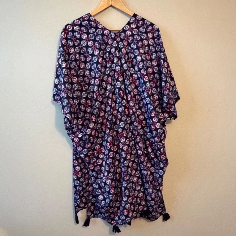 Swimsuits For All Kimono Cover-Up Purple Tie Dye Tassel Plus Size 18/20 NWT